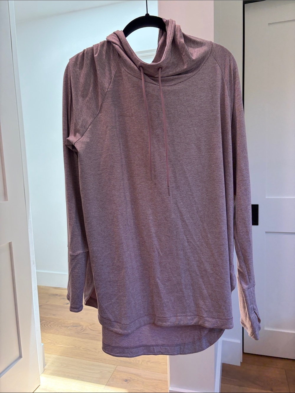 Athleta Heather Purple Hooded Long Sleeve Tunic Pullover